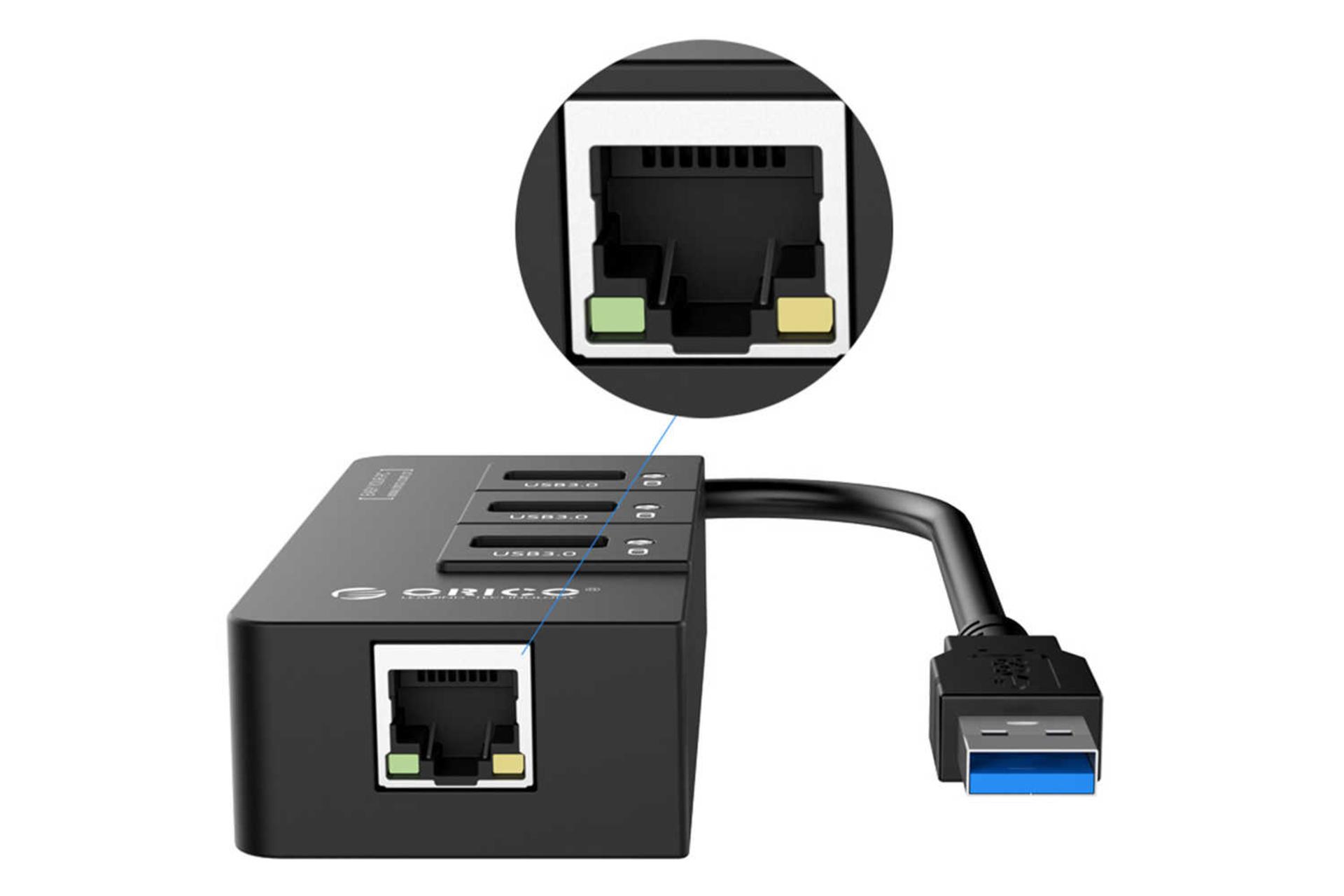 پورت Ethernet هاب USB-A اوریکو 4 پورت مدل HR01-U3