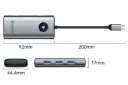 ابعاد هاب USB-C اوریکو 6 پورت مدل PW11-6PR