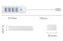 ابعاد و اندازه هاب USB-C اوریکو 4 پورت مدل PW4U-C3 رنگ سفید