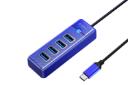 نمای سمت راست هاب USB-C اوریکو 4 پورت مدل PW4U-C3 رنگ آبی