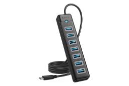 هاب USB هاب USB-C اوریکو 7 پورت مدل PW7U-C3-10 رنگ مشکی