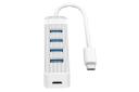 نمای جلوی هاب USB-C اوریکو 4 پورت مدل TWC3-4A رنگ سفید