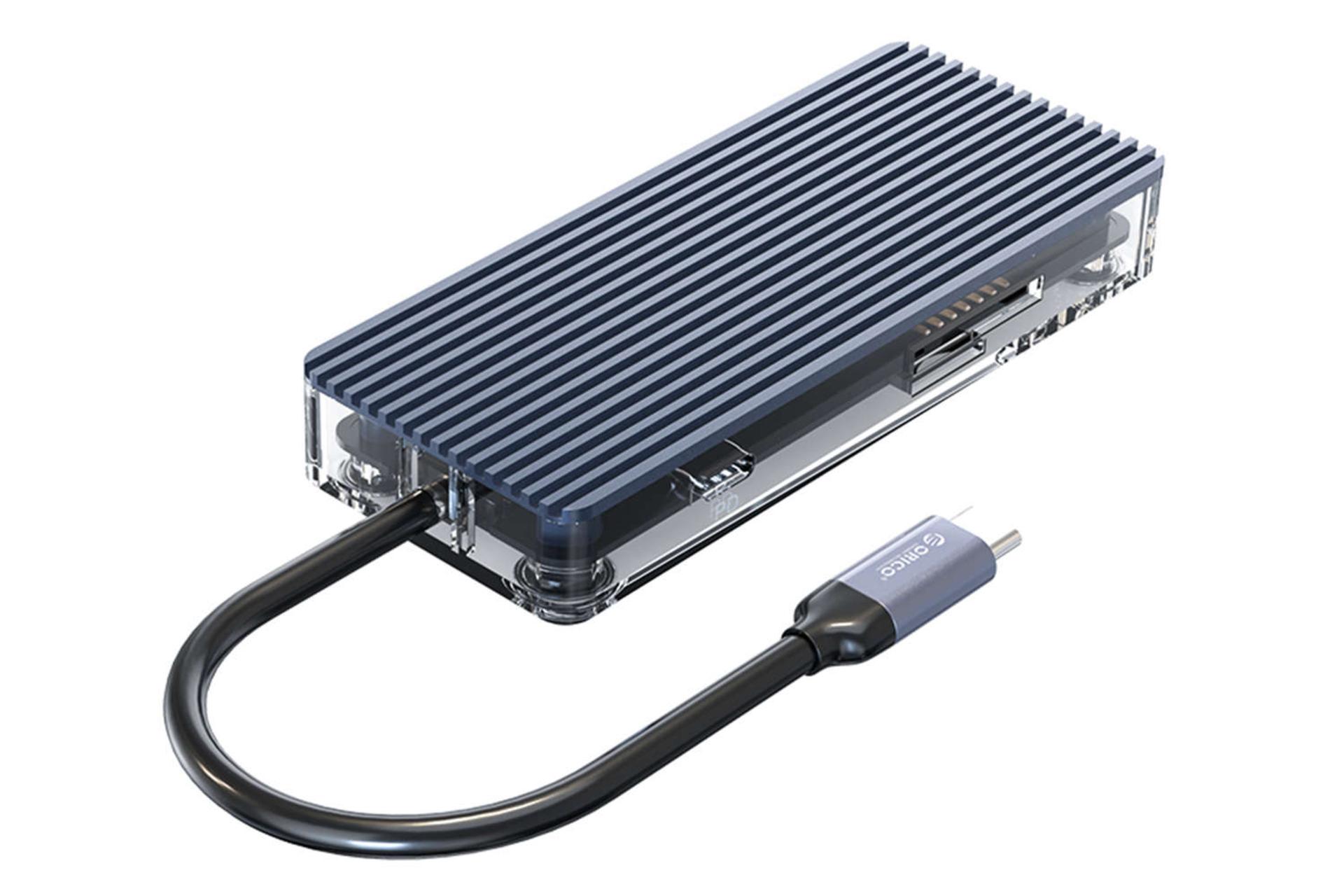 نمای سمت راست هاب USB-C اوریکو 8 پورت مدل WB-8P
