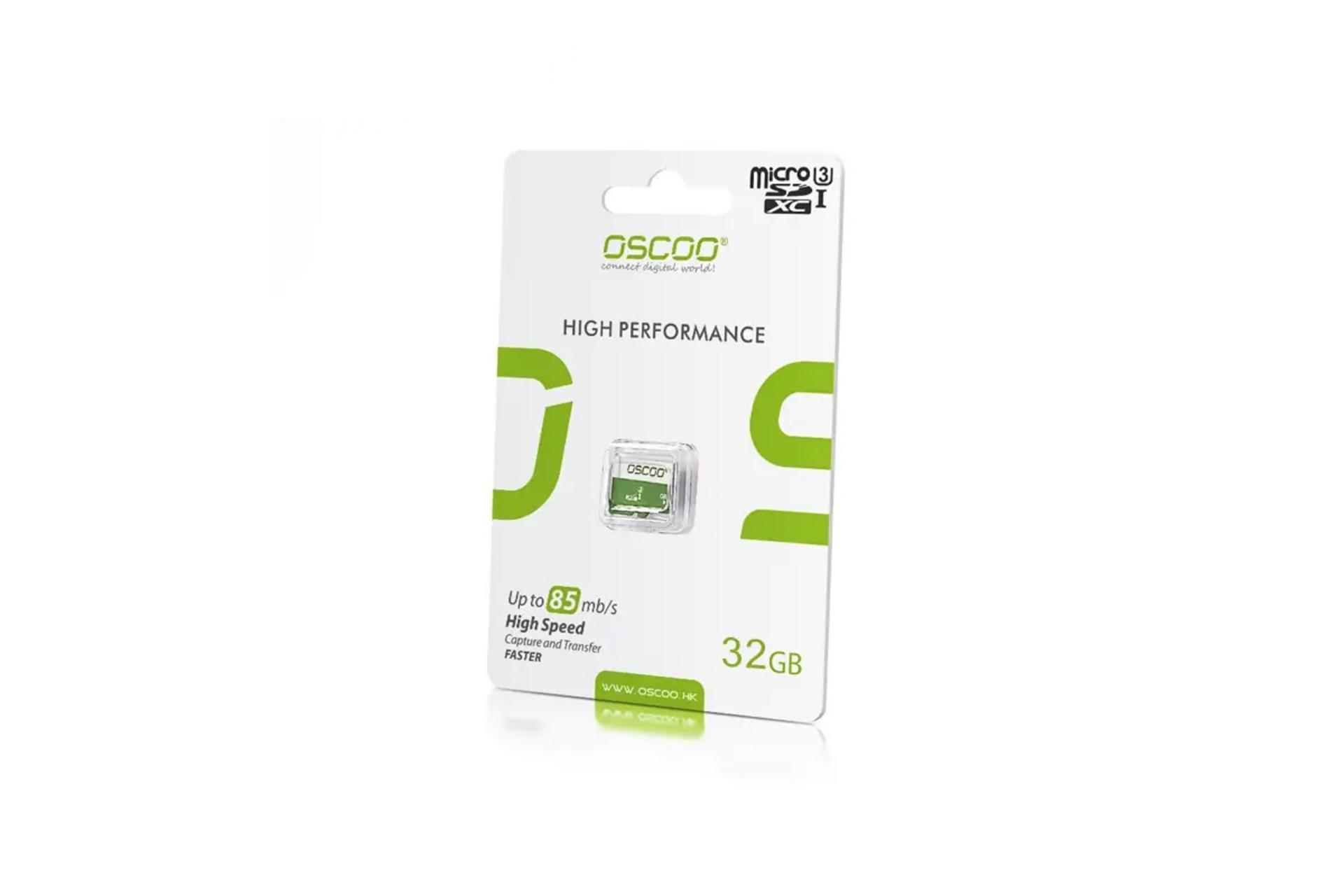 جعبه کارت حافظه اسکو microSDXC با ظرفیت 32 گیگابایت مدل Green UHS-I U1 کلاس 10