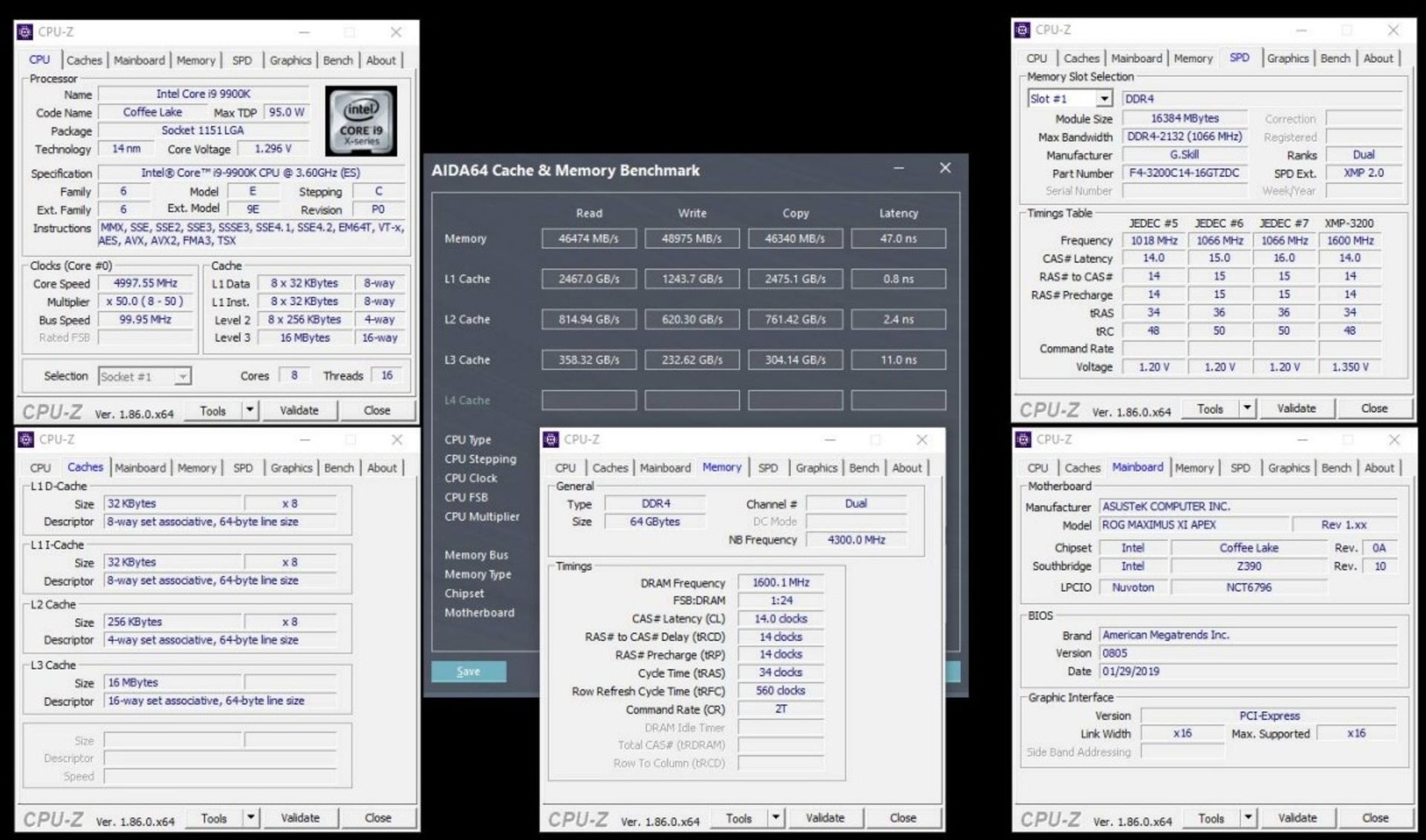 نرم افزار های aida64 و cpu-z برای بنچمارک اورکلاک رم