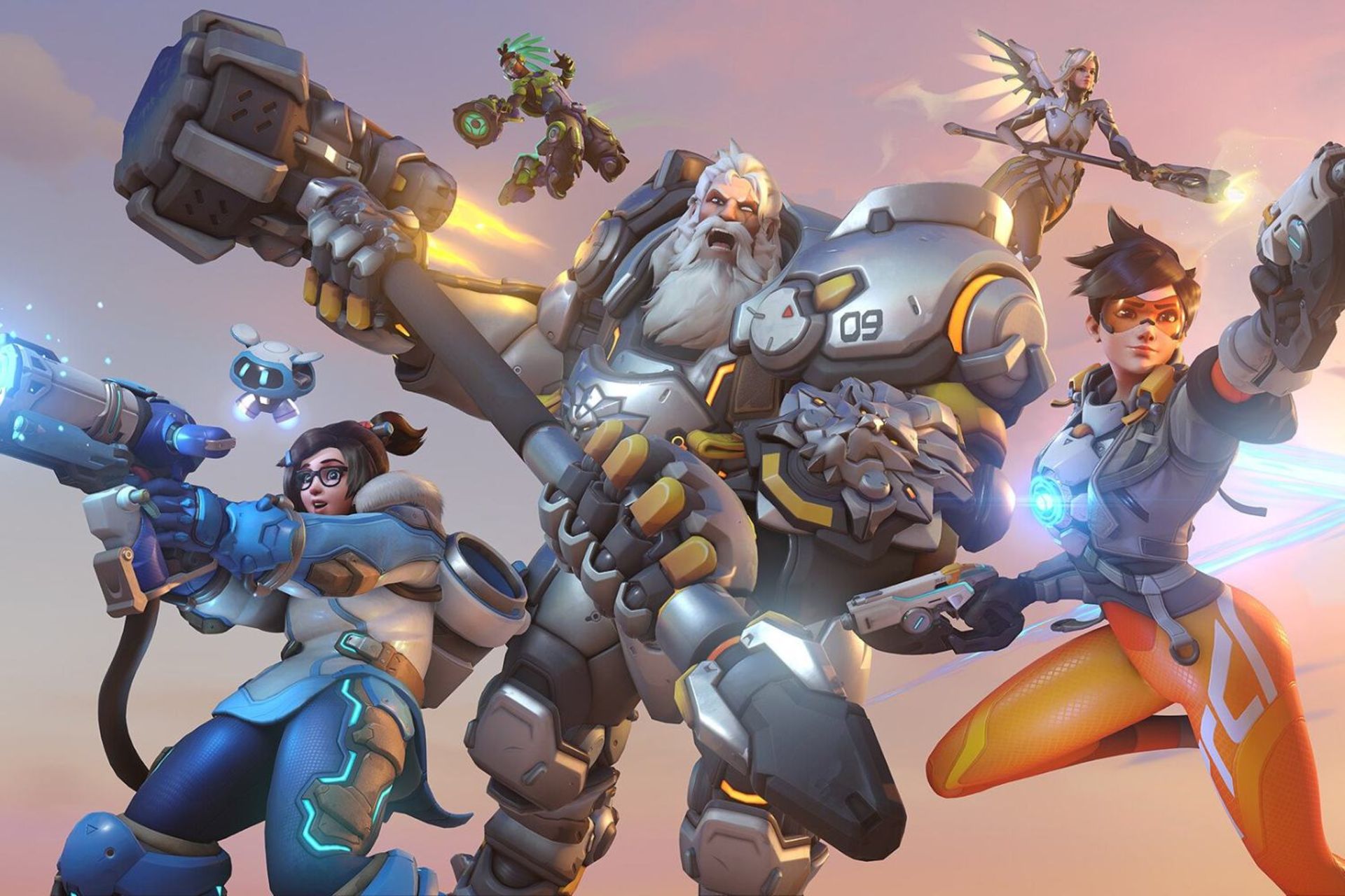 شخصیت های بازی Overwatch درحال تیر اندازی