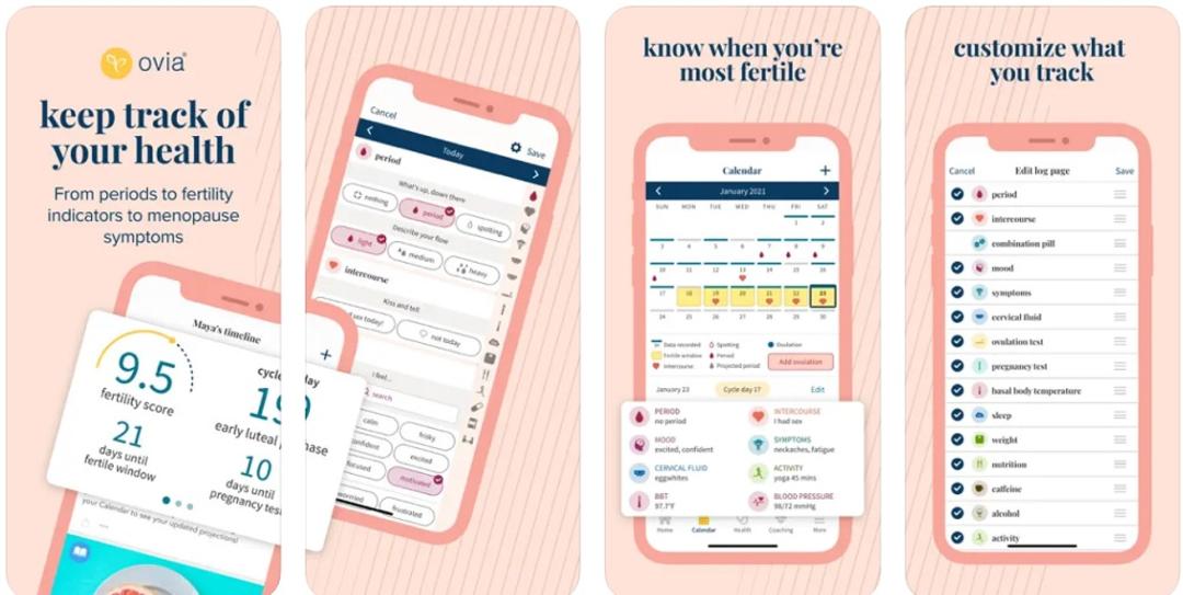 اپلیکیشن ovia برای ثبت قاعدگی