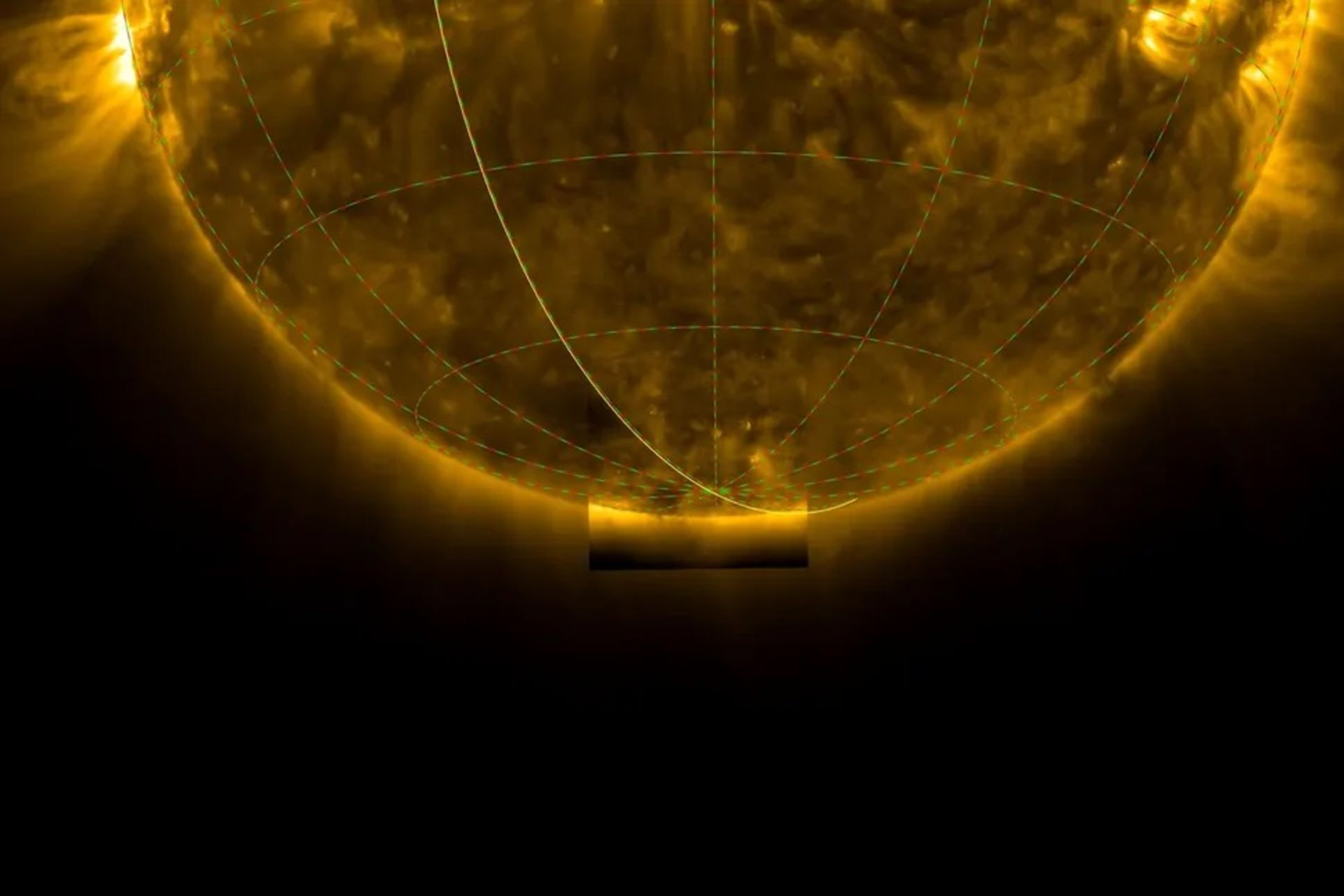نقشه تابش خورشید که محل یون‌های کربن را نمایش می‌دهد