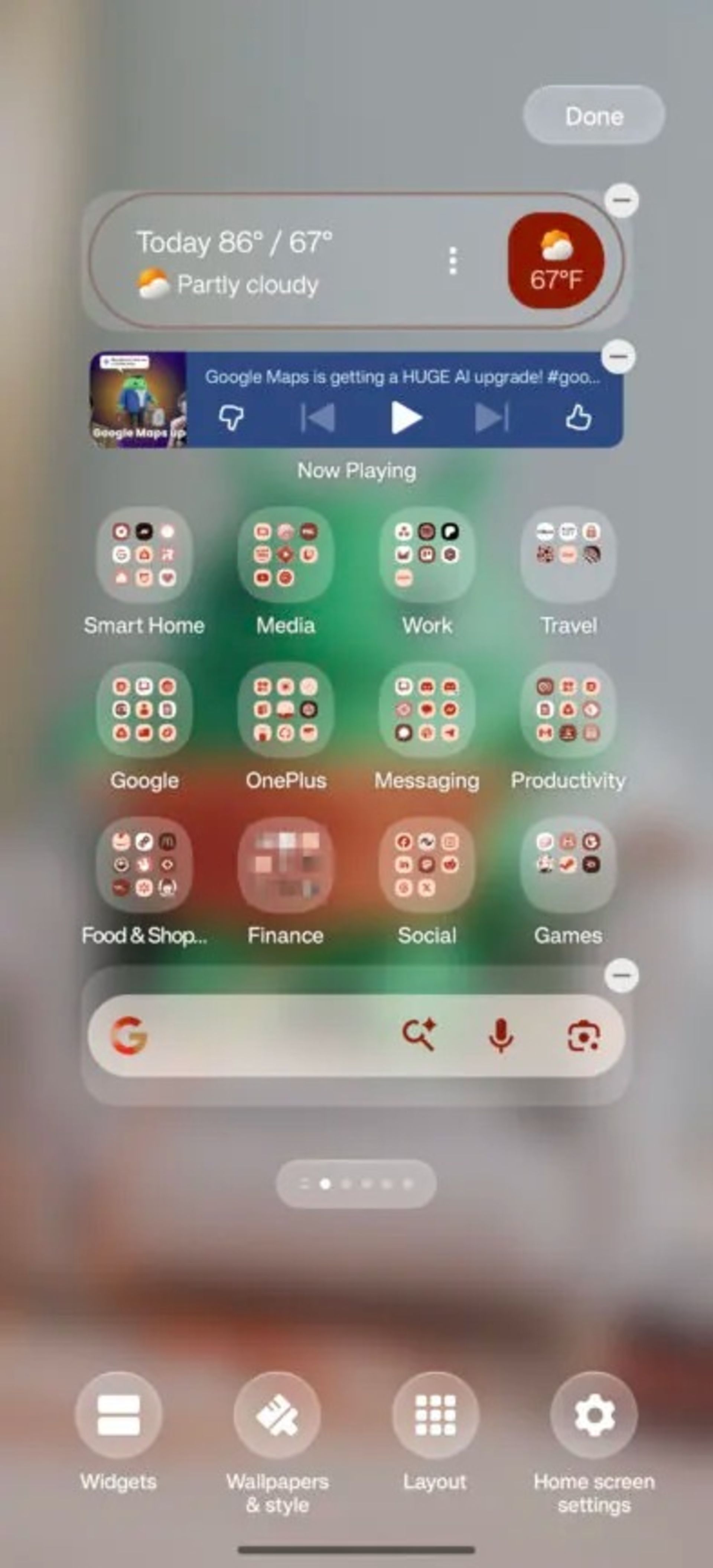 هوم اسکرین رابط کاربری OxygenOS 16