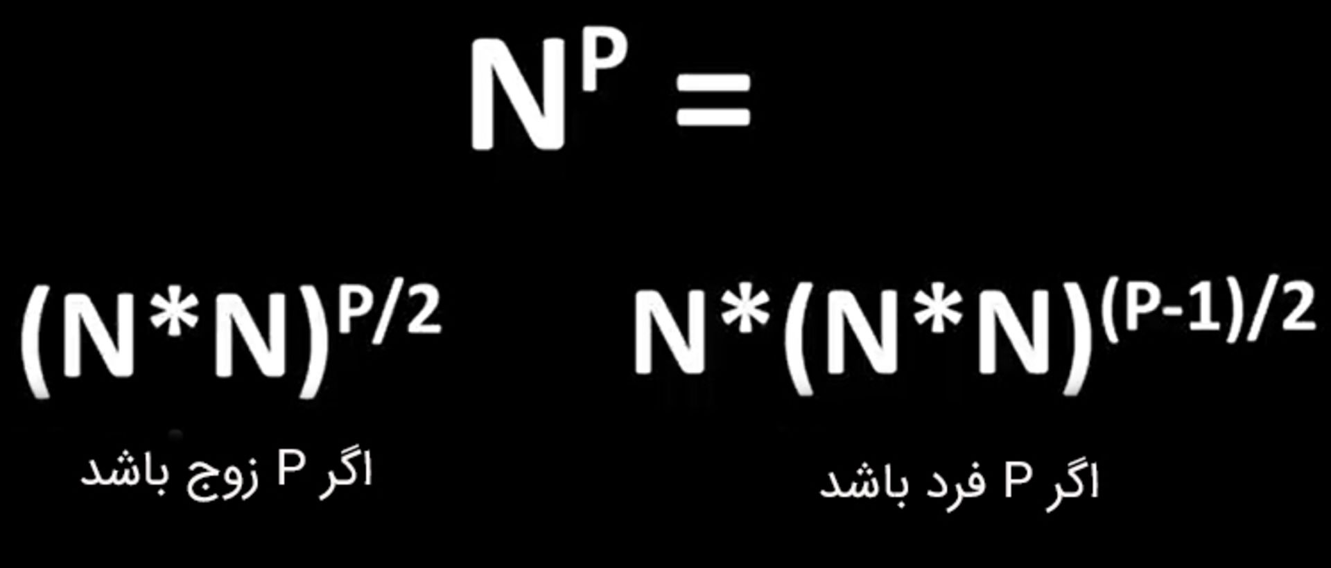 الگوریتم بهینه برای به توان رساندن یک عدد