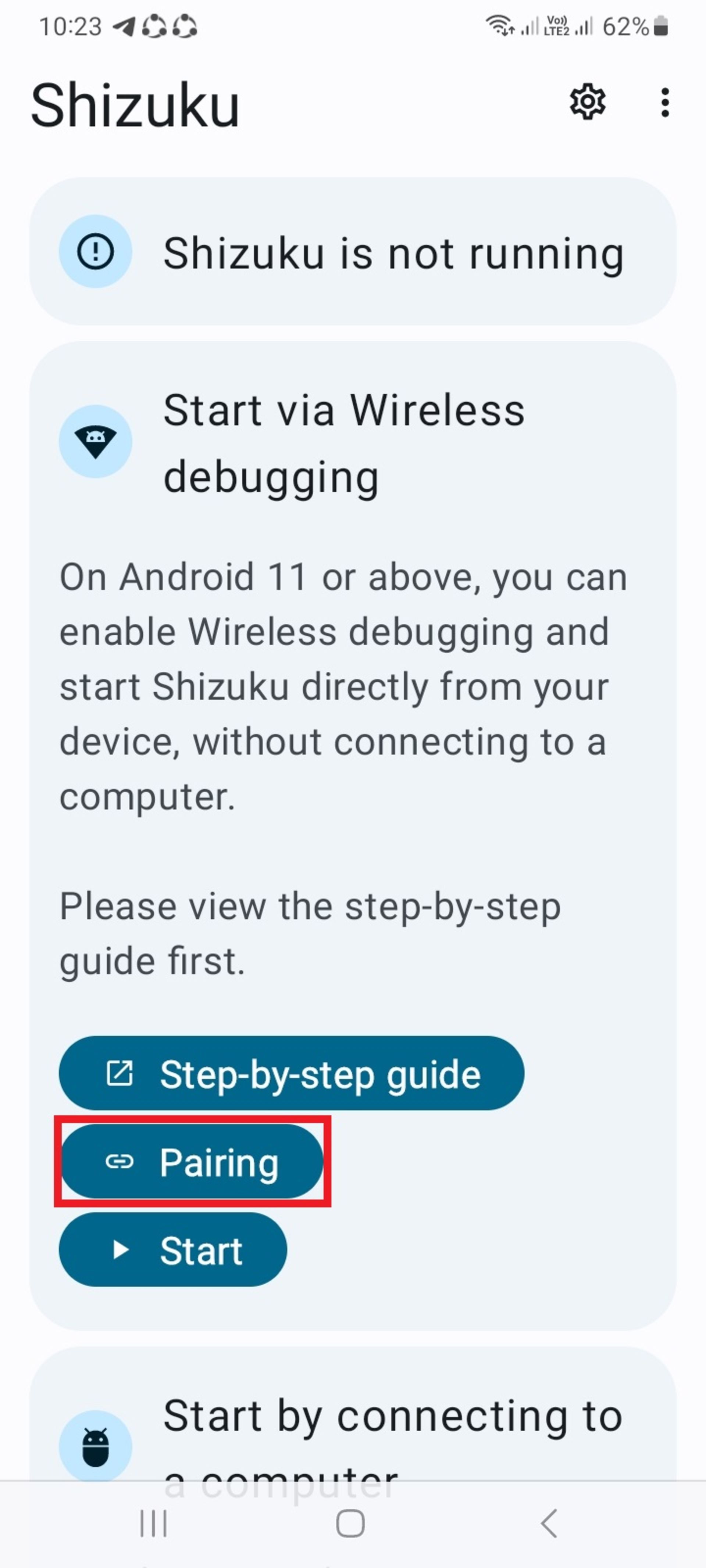 گزینه‌ی pairing در شیزوکو