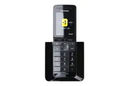 نمای نیمرخ تلفن پاناسونیک KX-PRS120 با نمایش پایه اصلی و گوشی بی سیم