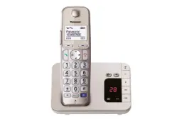 نمای کلی تلفن پاناسونیک KX-TGE220 با نمایش گوشی بی سیم و پایه