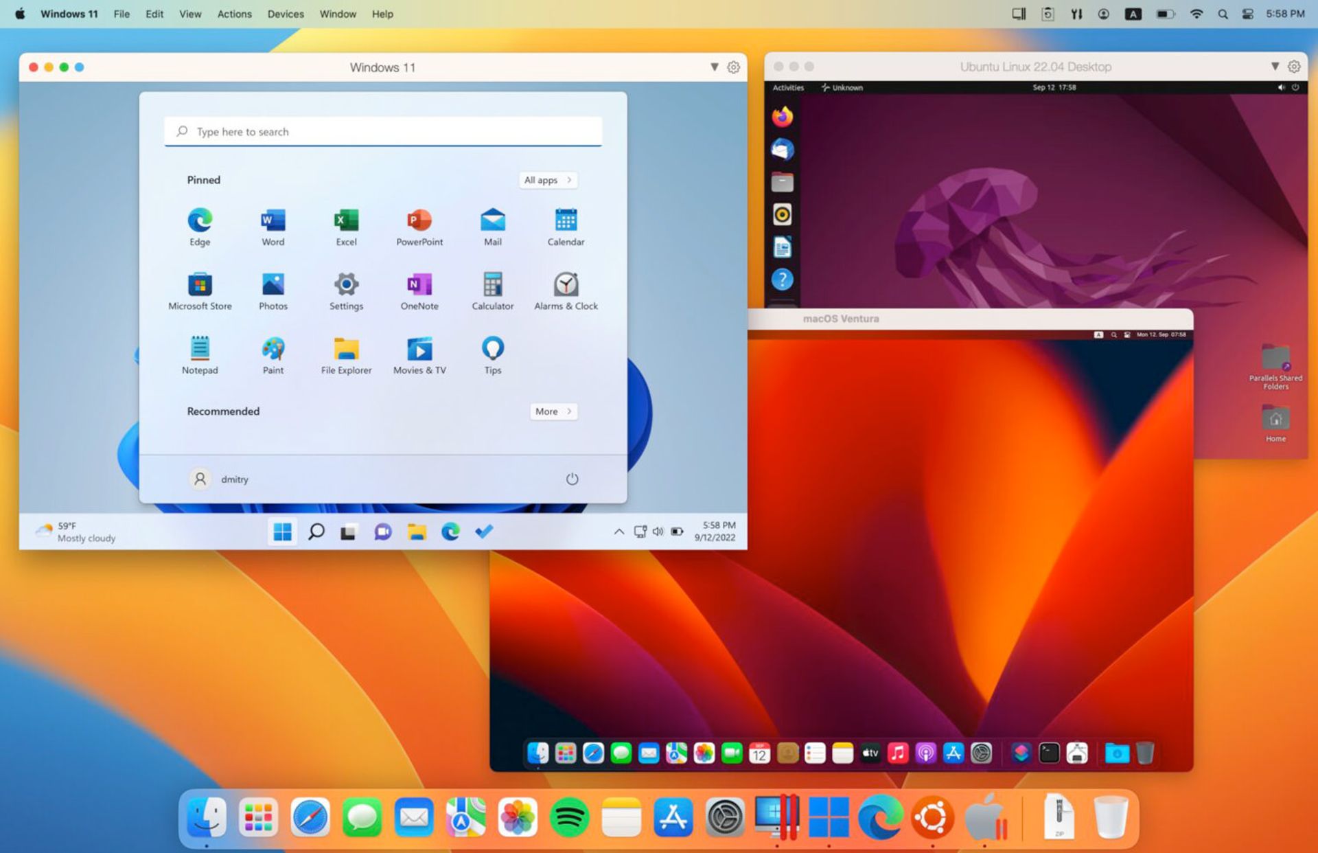 اجرای ماشین مجازی parallels روی macOS