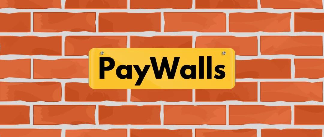 طرح گرافیکی دیوار آجری با تابلوی paywalls