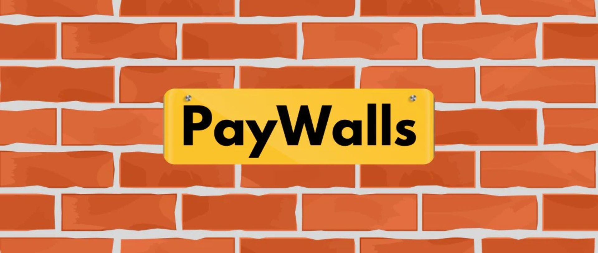 طرح گرافیکی دیوار آجری با تابلوی paywalls