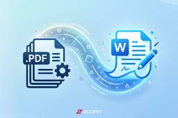 کاور با نماد تبدیل فایل پی دی اف به ورد