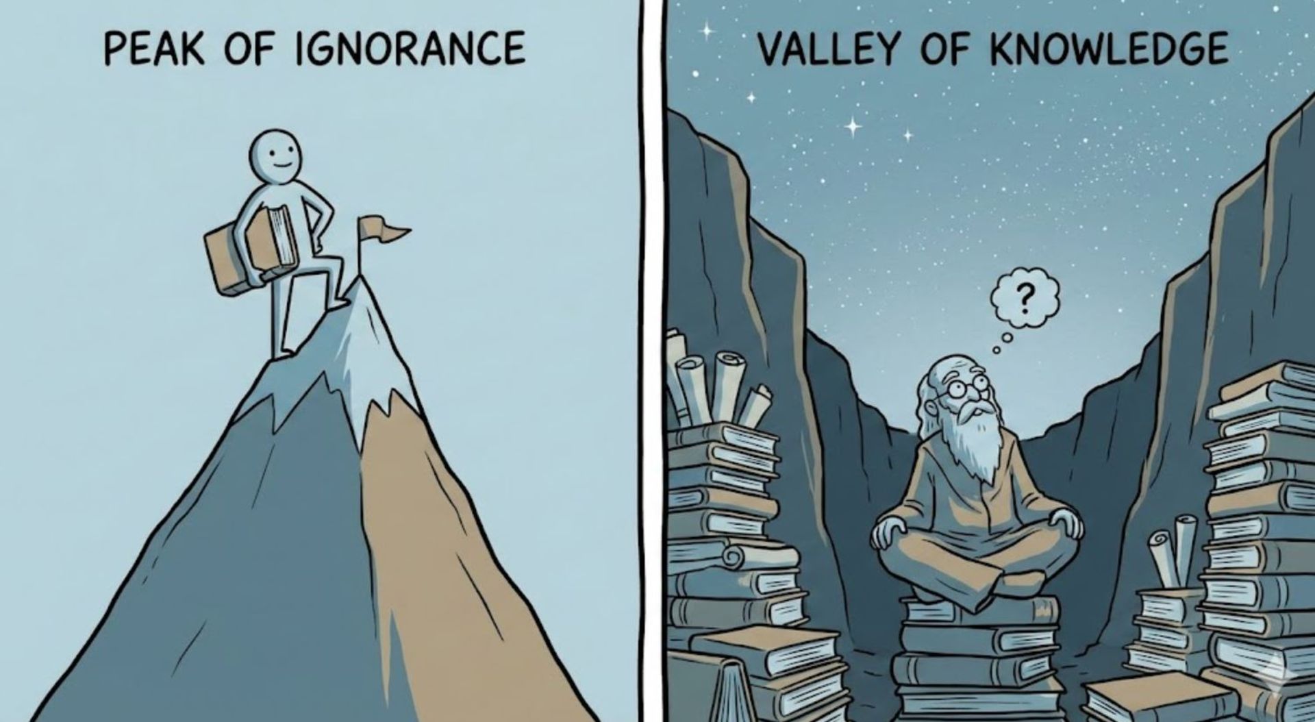 قله نادانی و دره دانایی