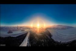 عکس کم‌نظیر از هاله خورشید در نزدیکی مدار شمالگان