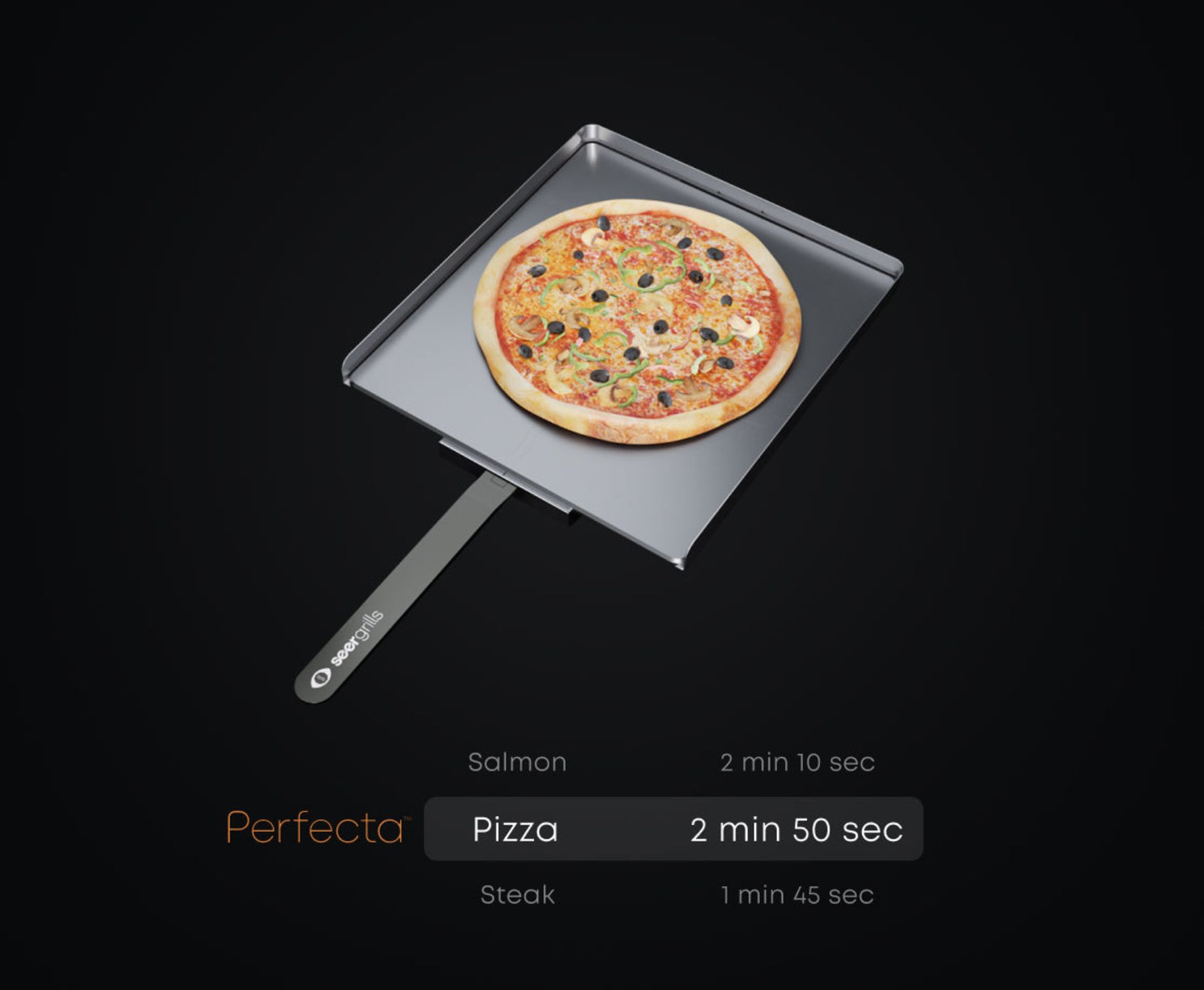 پیتزا روی سینی پیتزای گریل پرفکتا