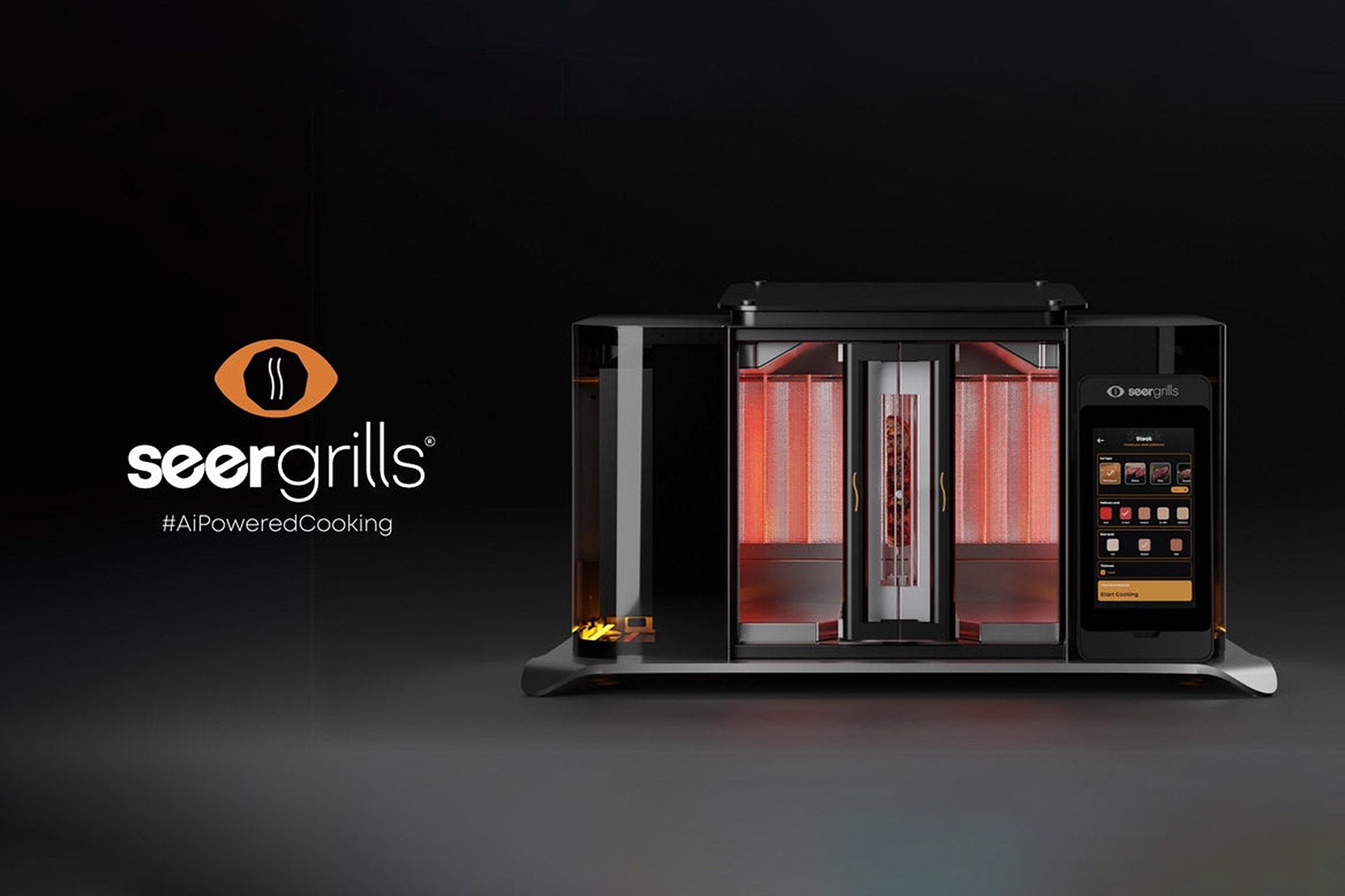 گریل پرفکتا و لوگوی شرکت سازنده پس زمینه مشکی