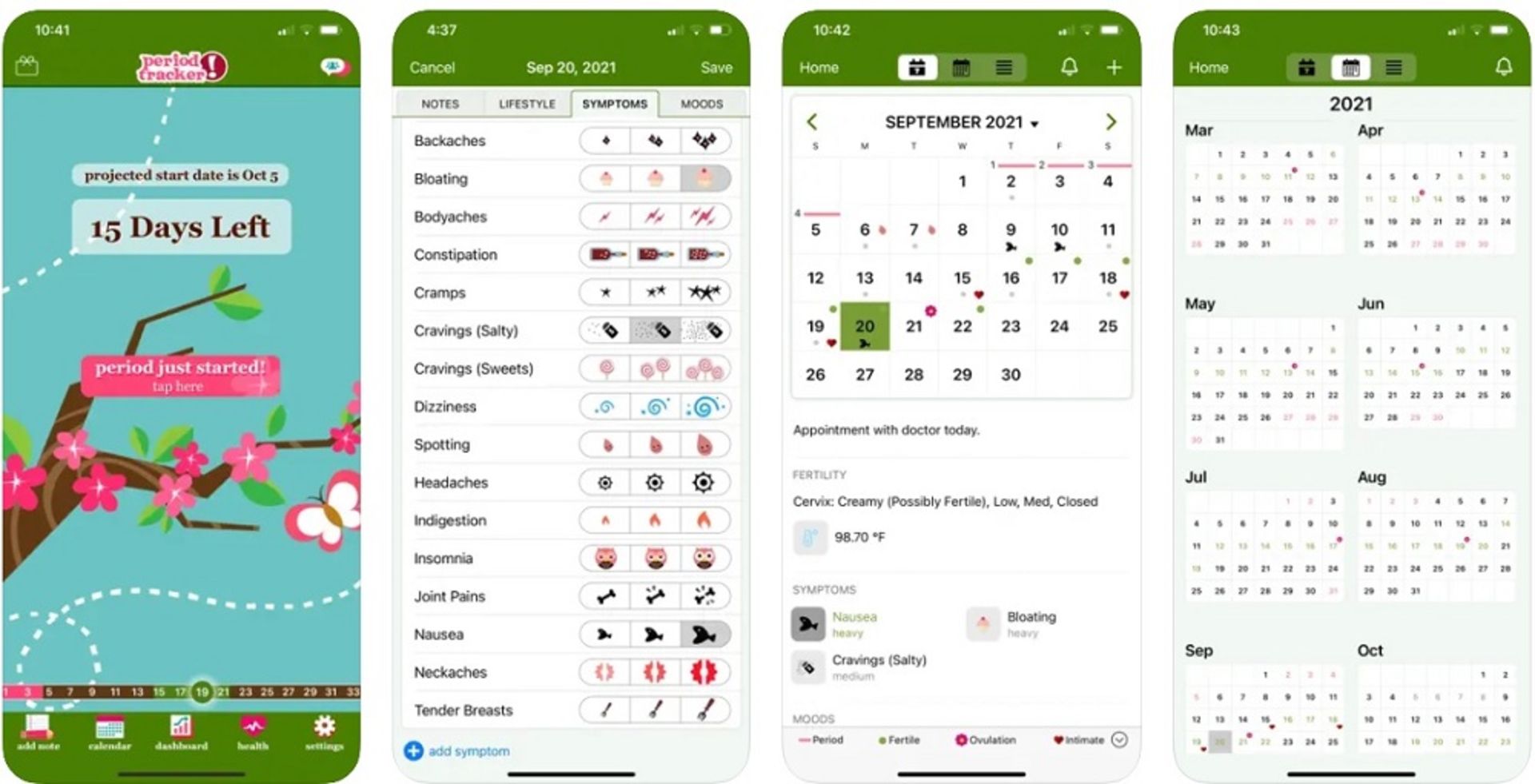 اپلیکیشن period tracker برای ثبت قاعدگی