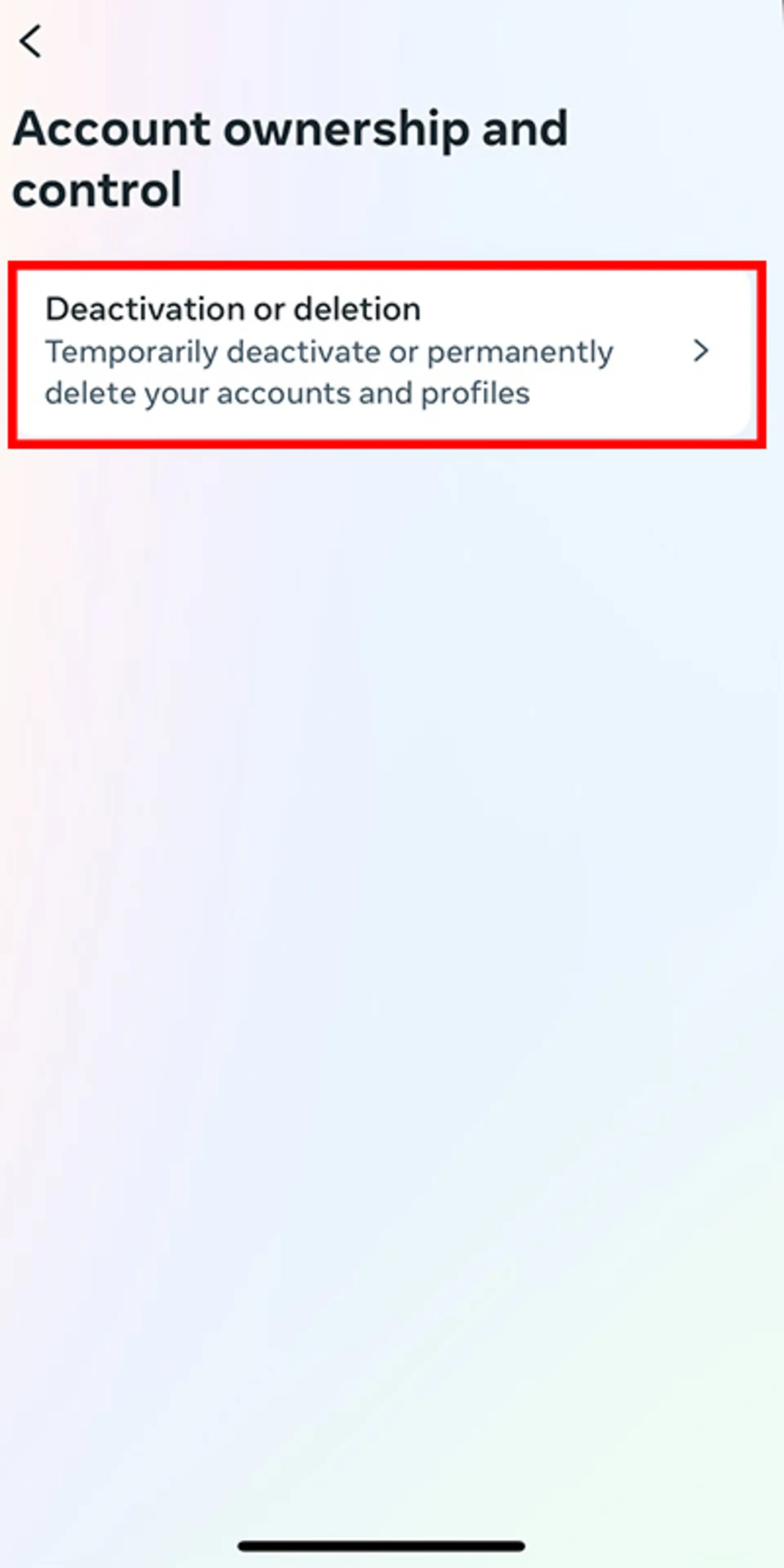 حذف اکانت اینستاگرام - Deactivation or deletion
