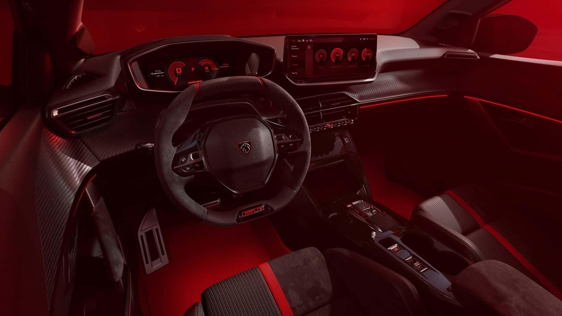 نمای داخل کابین خودرو پژو E-208 GTi