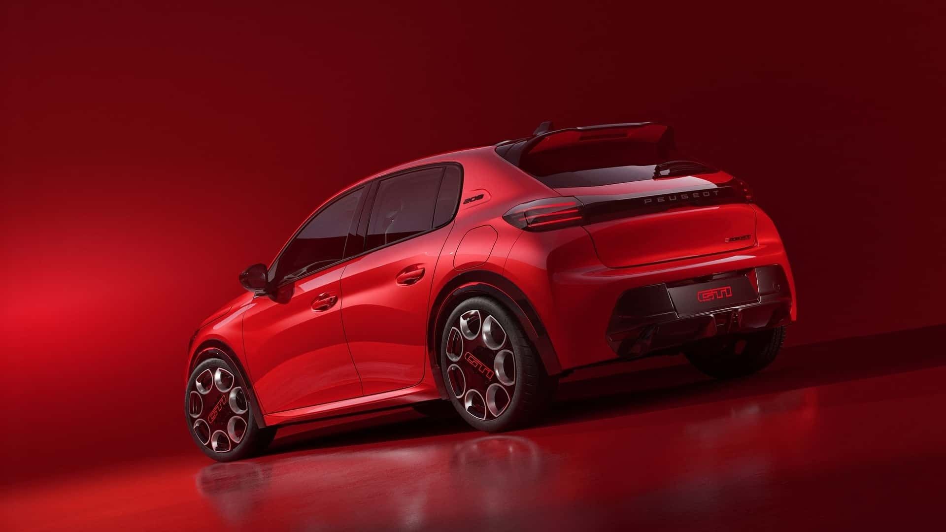 نمای سه‌چهارم عقب خودرو پژو E-208 GTi