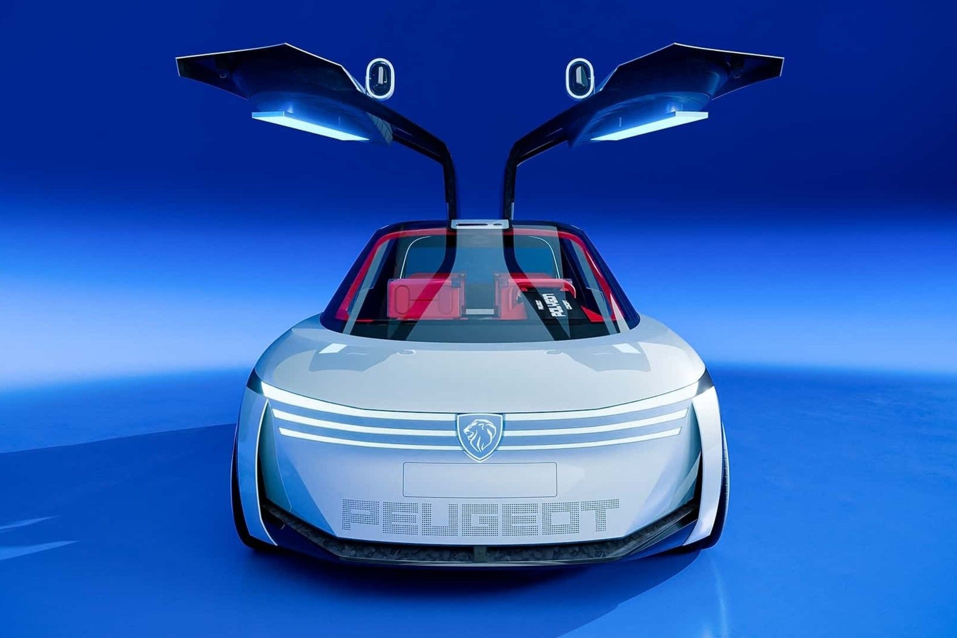 نمای جلو خودرو پژو پلیگان با درهای باز