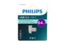 جعبه فلش مموری فیلیپس Philips 2 in 1 64GB USB 3.2