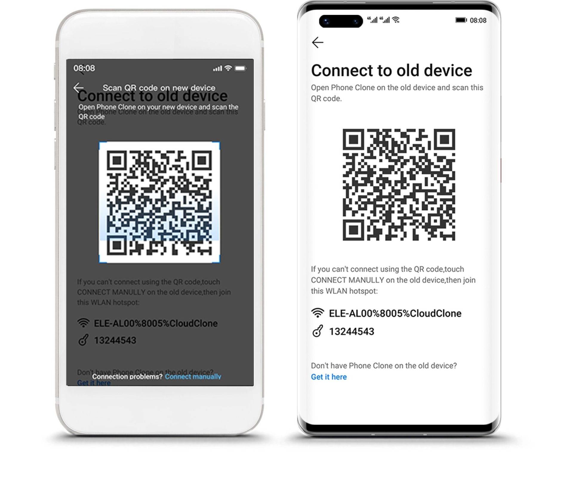 محیط برنامه Phone Clone