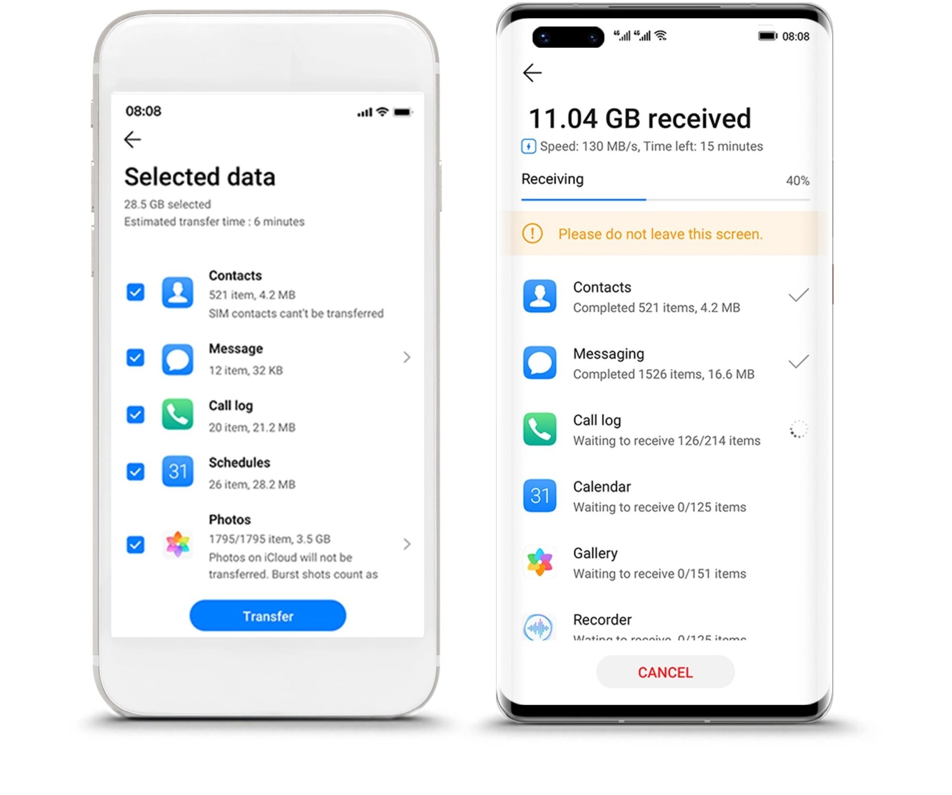 محیط برنامه Phone Clone