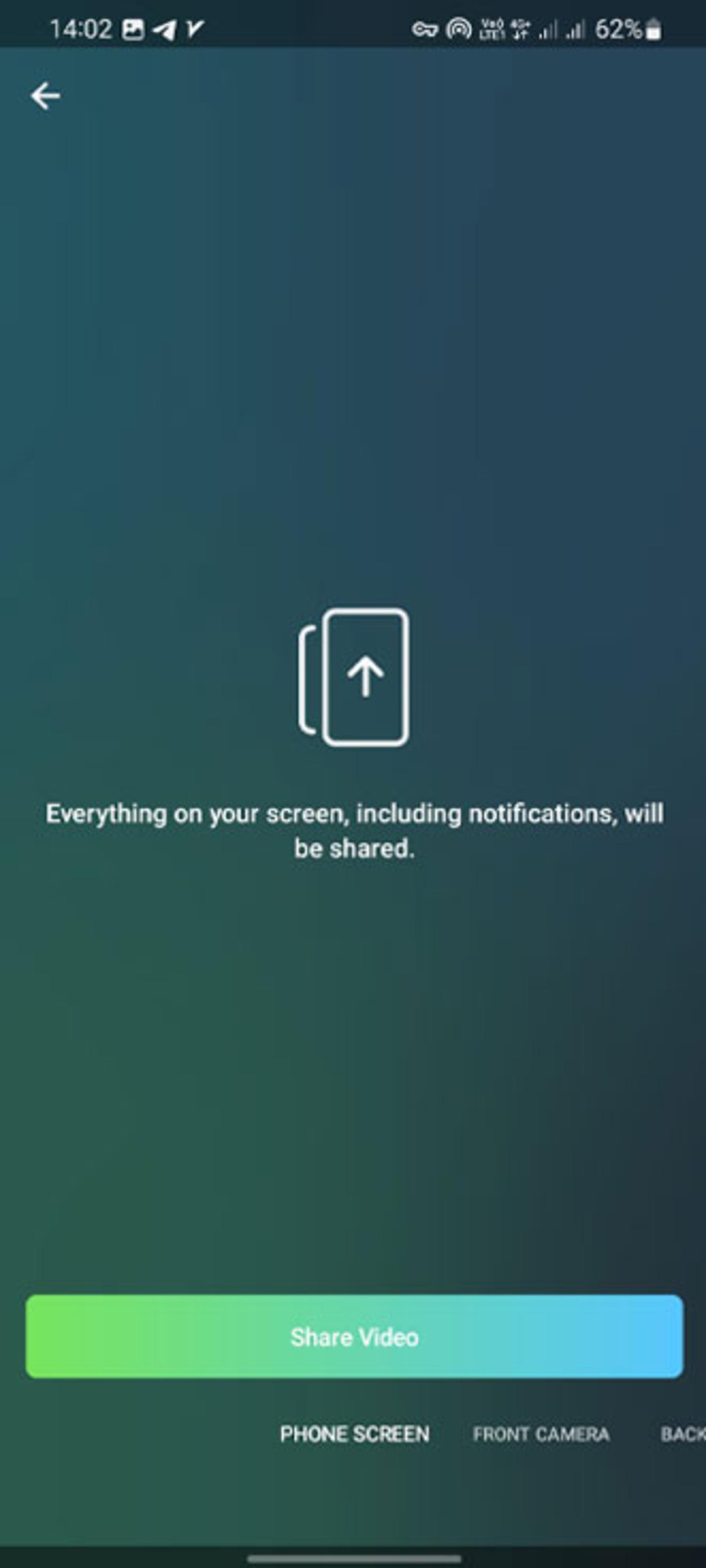 گزینه‌ی Phone Screen