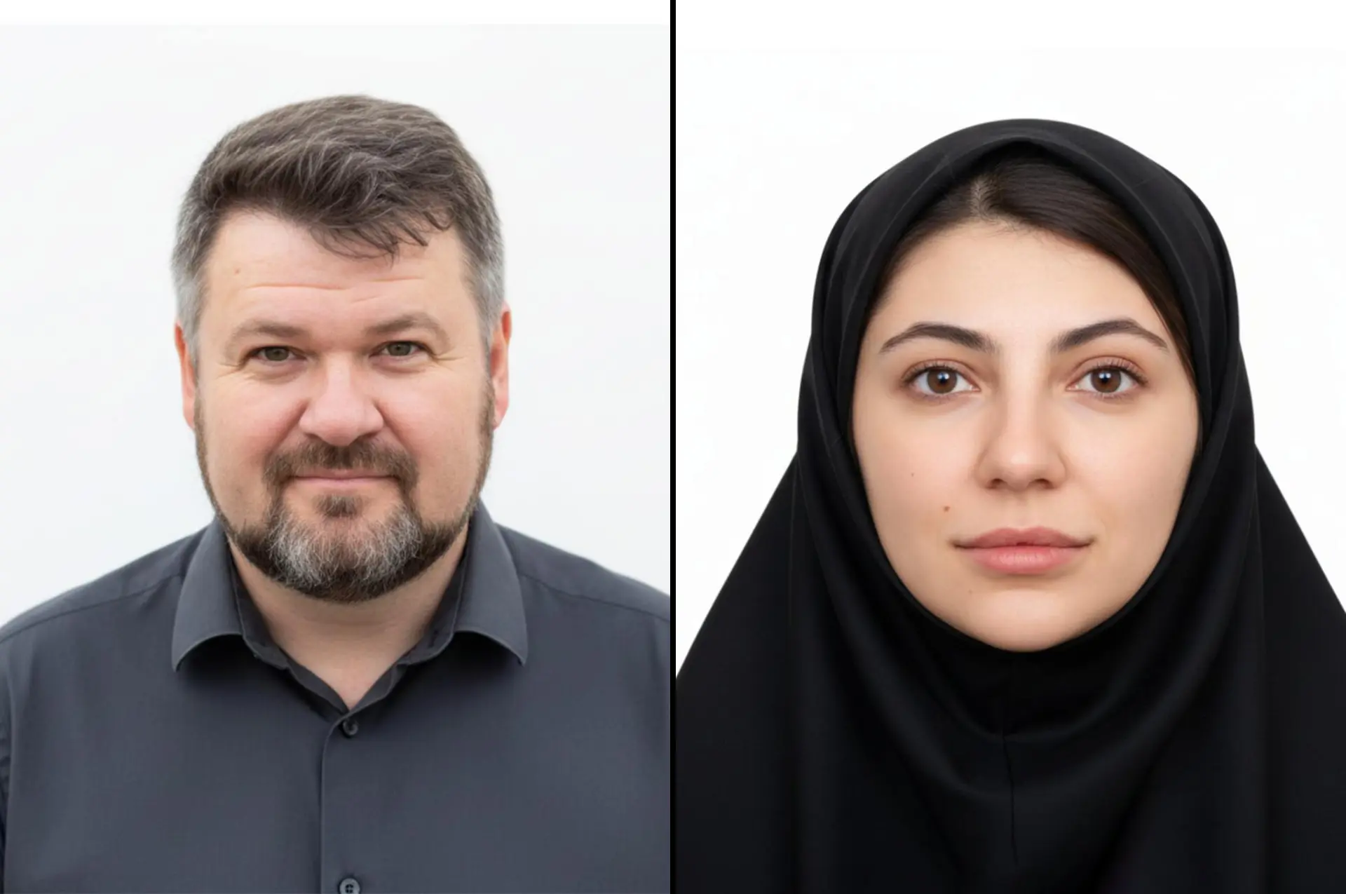 مثال عکس پرسنلی از یک زن و یک مرد 