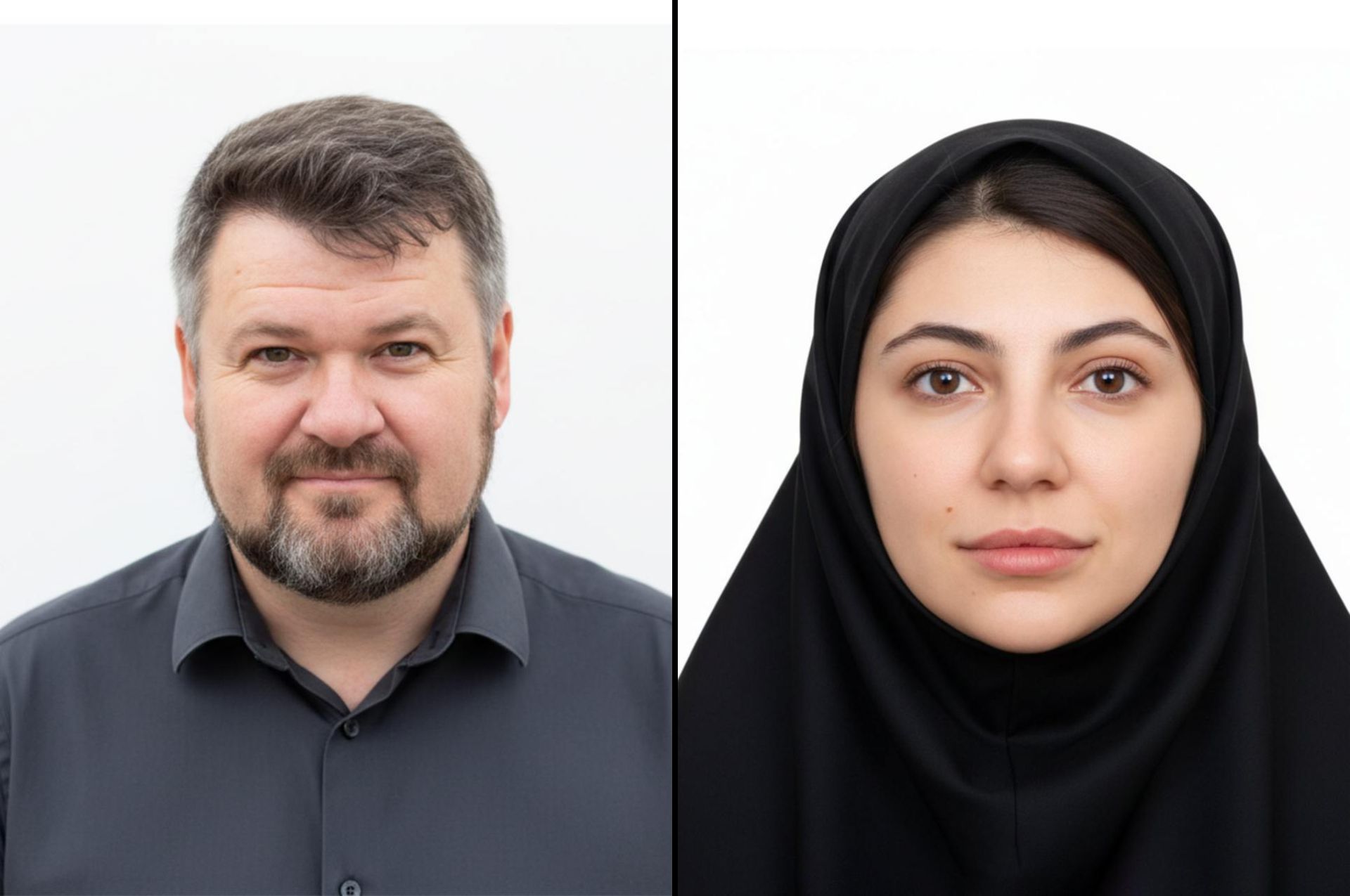 مثال عکس پرسنلی از یک زن و یک مرد 