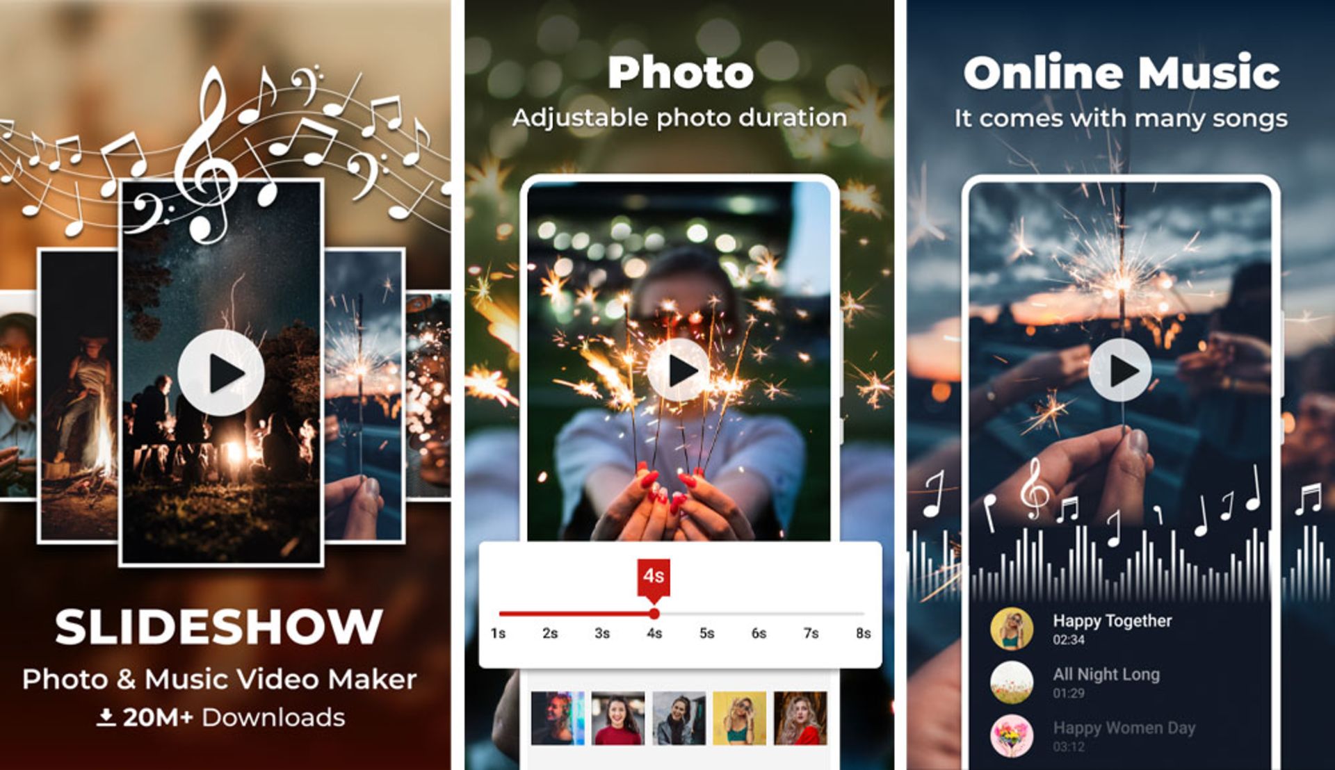 برخی از مراحل ساخت ویدئو در Photo Slideshow Maker