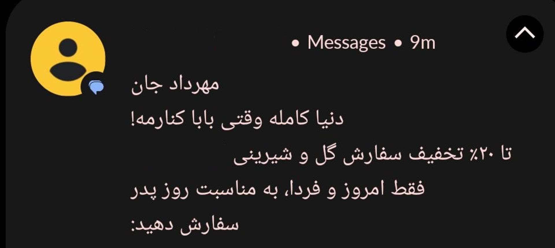 نمونه sms تبلیغاتی ۴