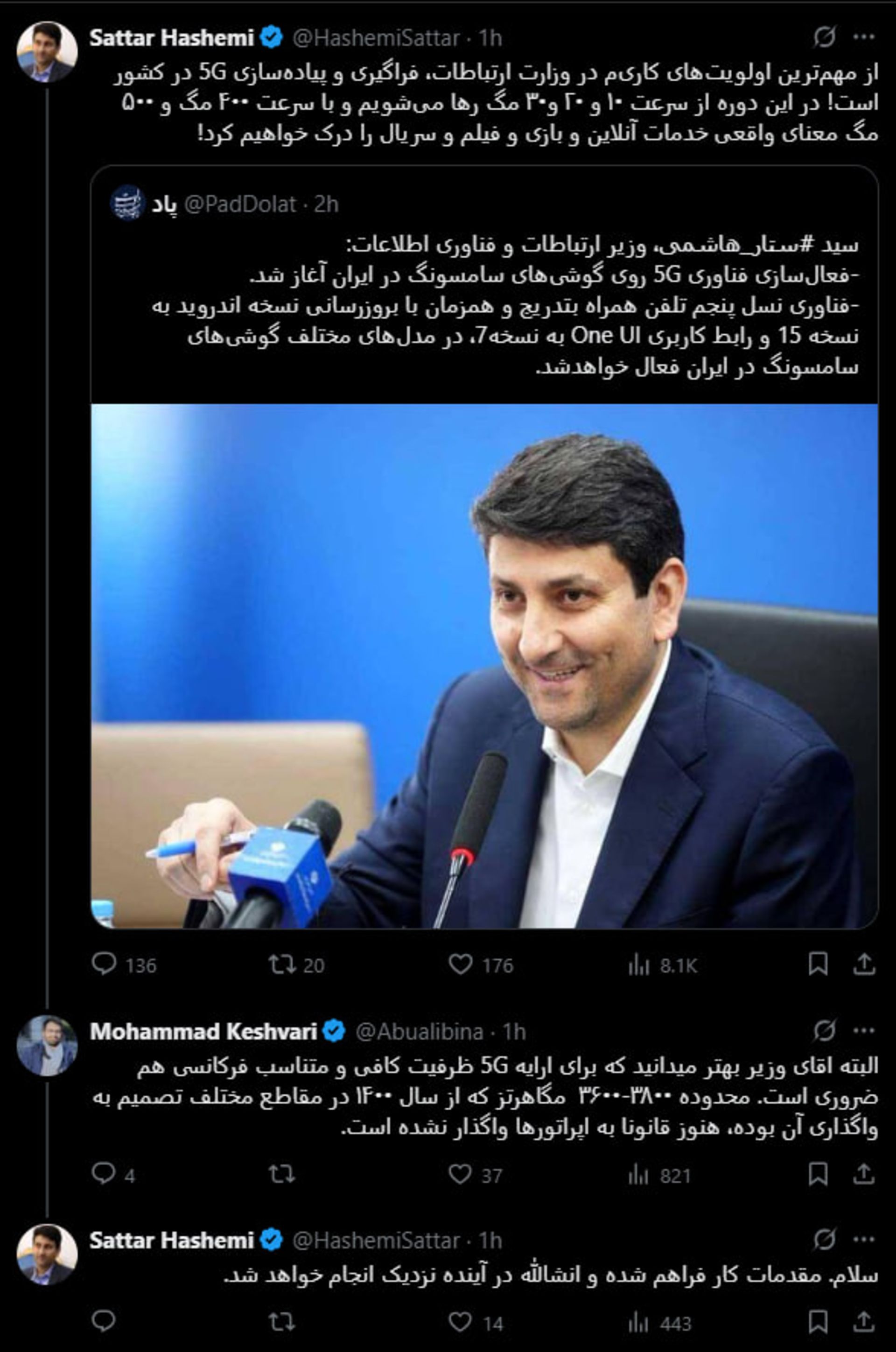 Sattar Hasket از Tweet Connect Dweet 5G بخشی از کل گروه