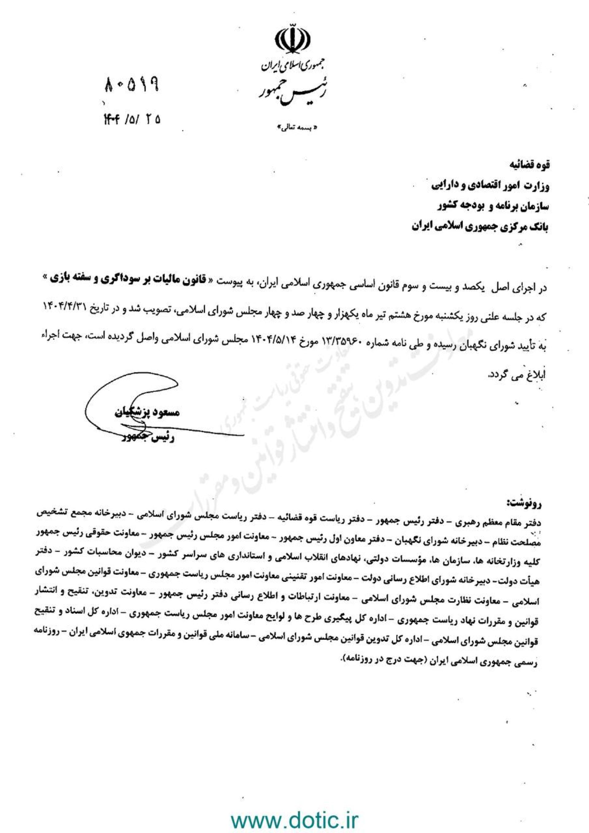 قانون مالیات بر سوداگری و سفته‌بازی