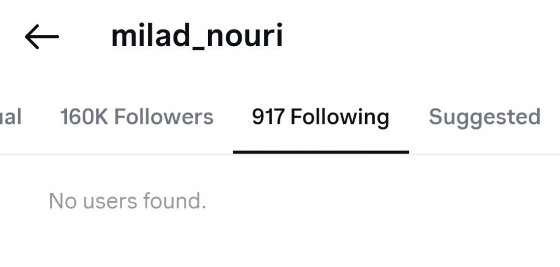 مخفی شدن فهرست فالوئر و فالویینگ صفحه میلاد نوری