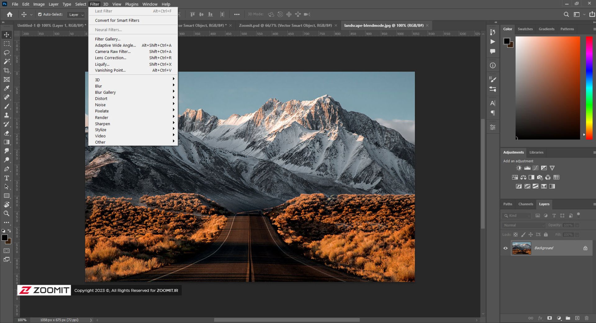 فیلترهای فتوشاپ