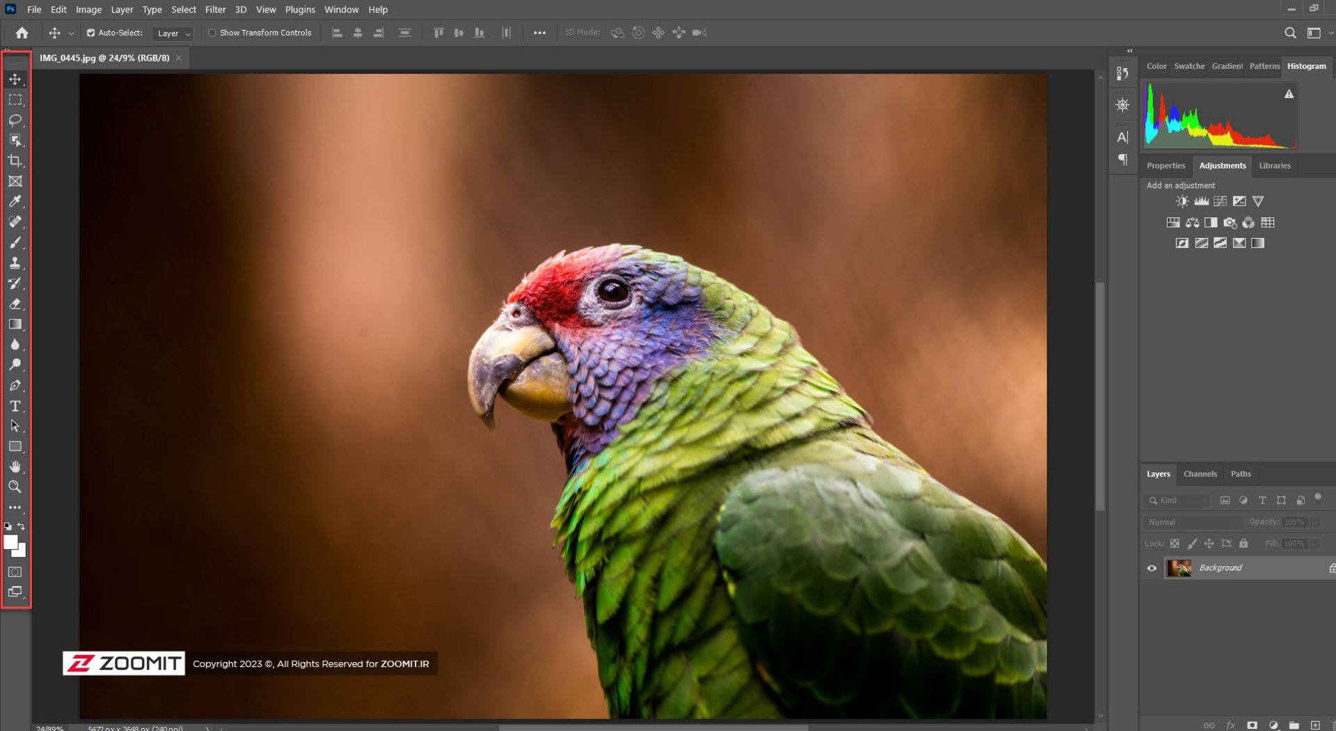 جعبه ابزار فتوشاپ