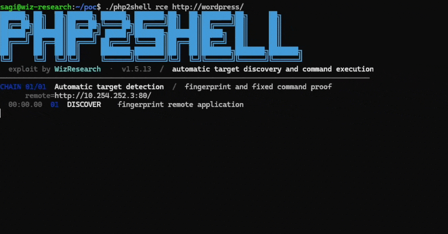 رابط کاربری ابزار PHP2Shell برای اجرای دستورات و کشف خودکار هدف