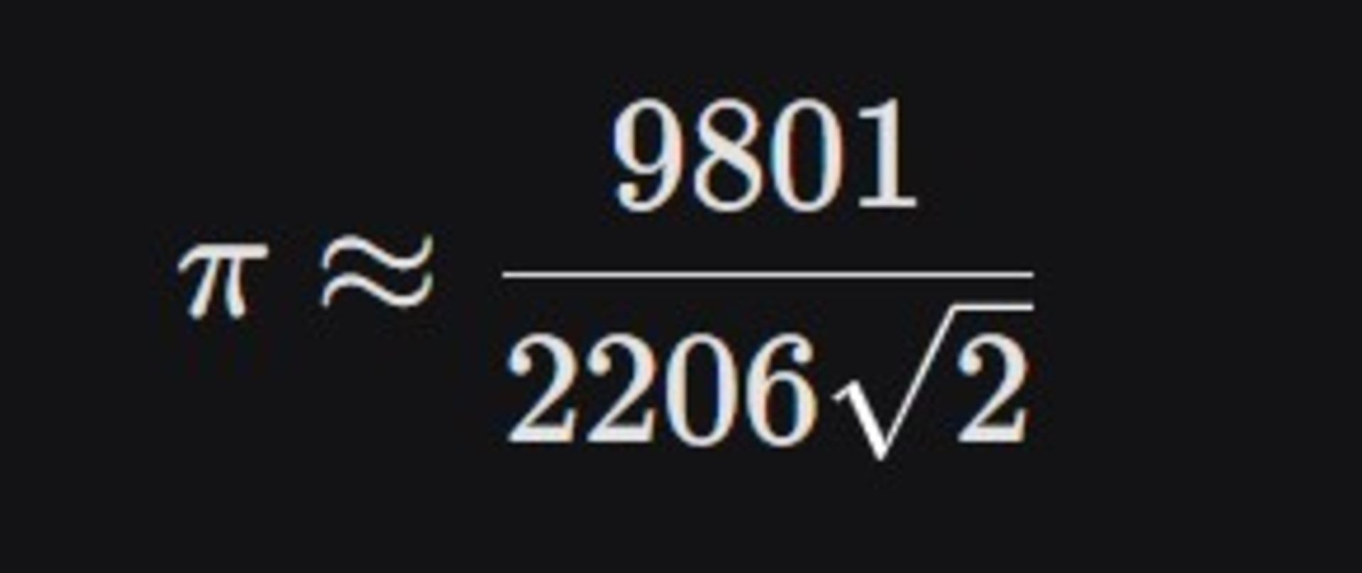 فرمول رامانوجان برای محاسبه عدد پی 