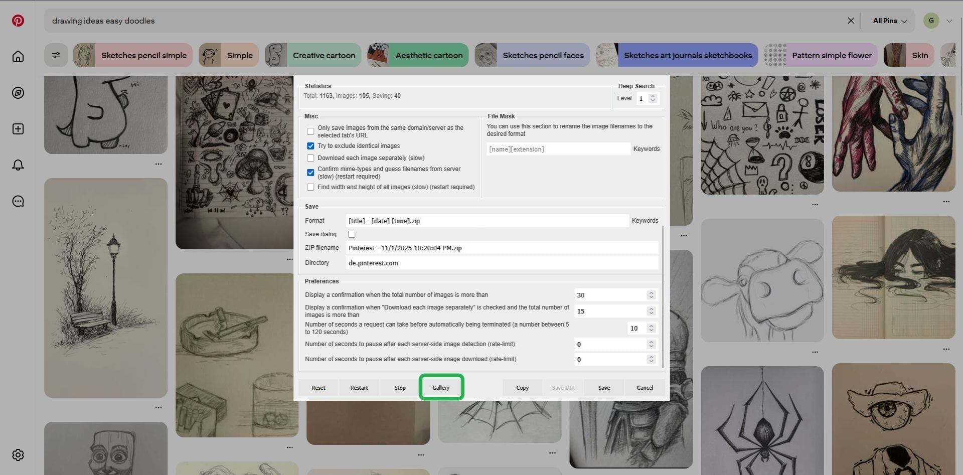 افزونه‌ی Download All Images مرحله دوم