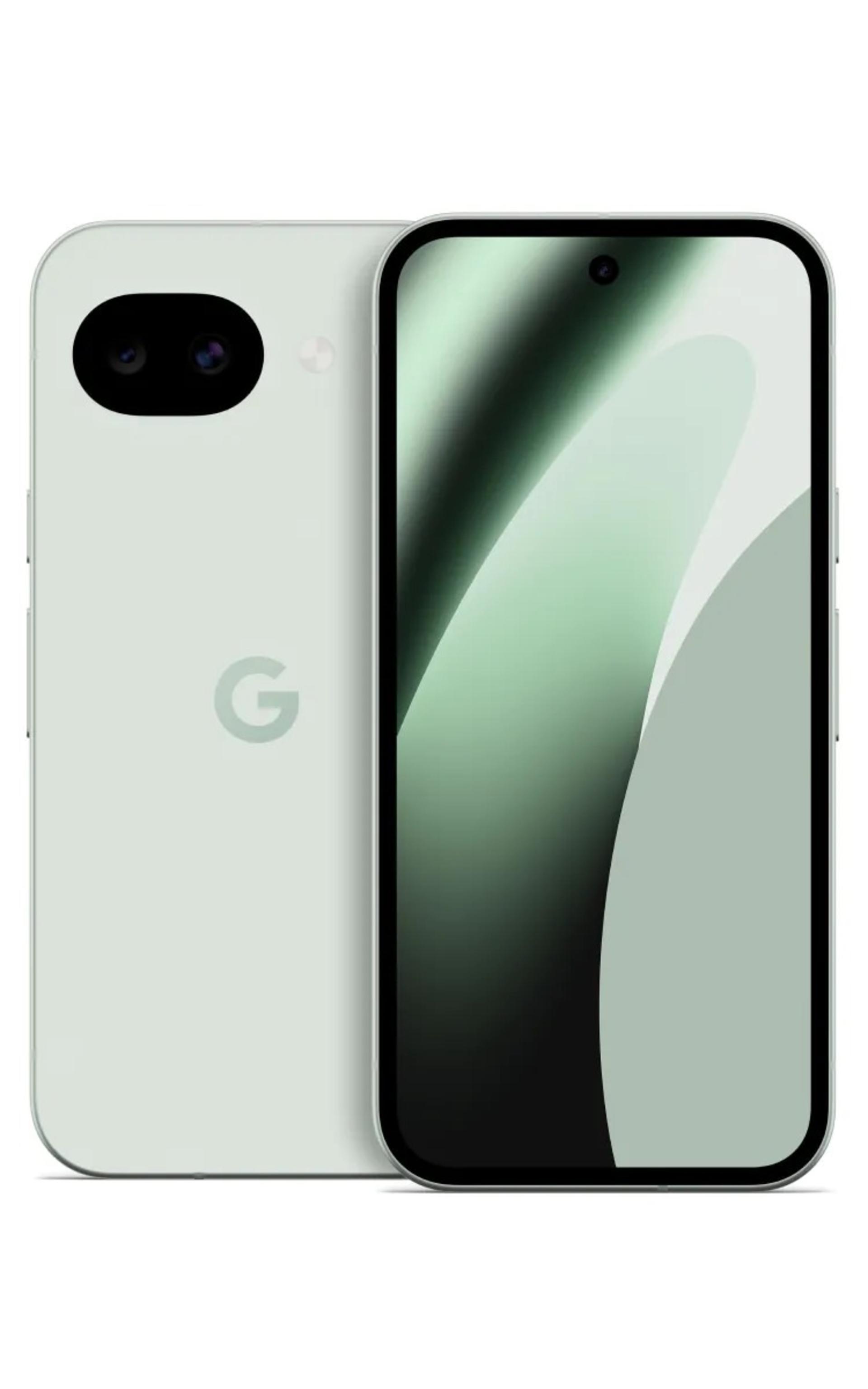 نمای جلو و پشت گوشی پیکسل 10a رنگ سبز