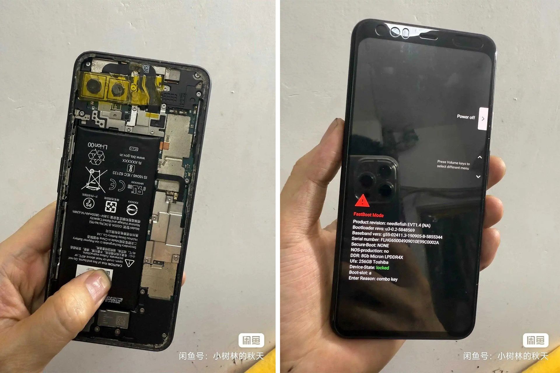 نمایشگر و قطعات داخلی پیکسل ۴ ایکس‌ال 5G