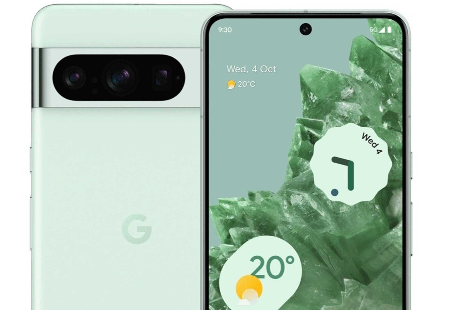 گوشی پیکسل ۸ پرو گوگل به رنگ سبز نعنایی