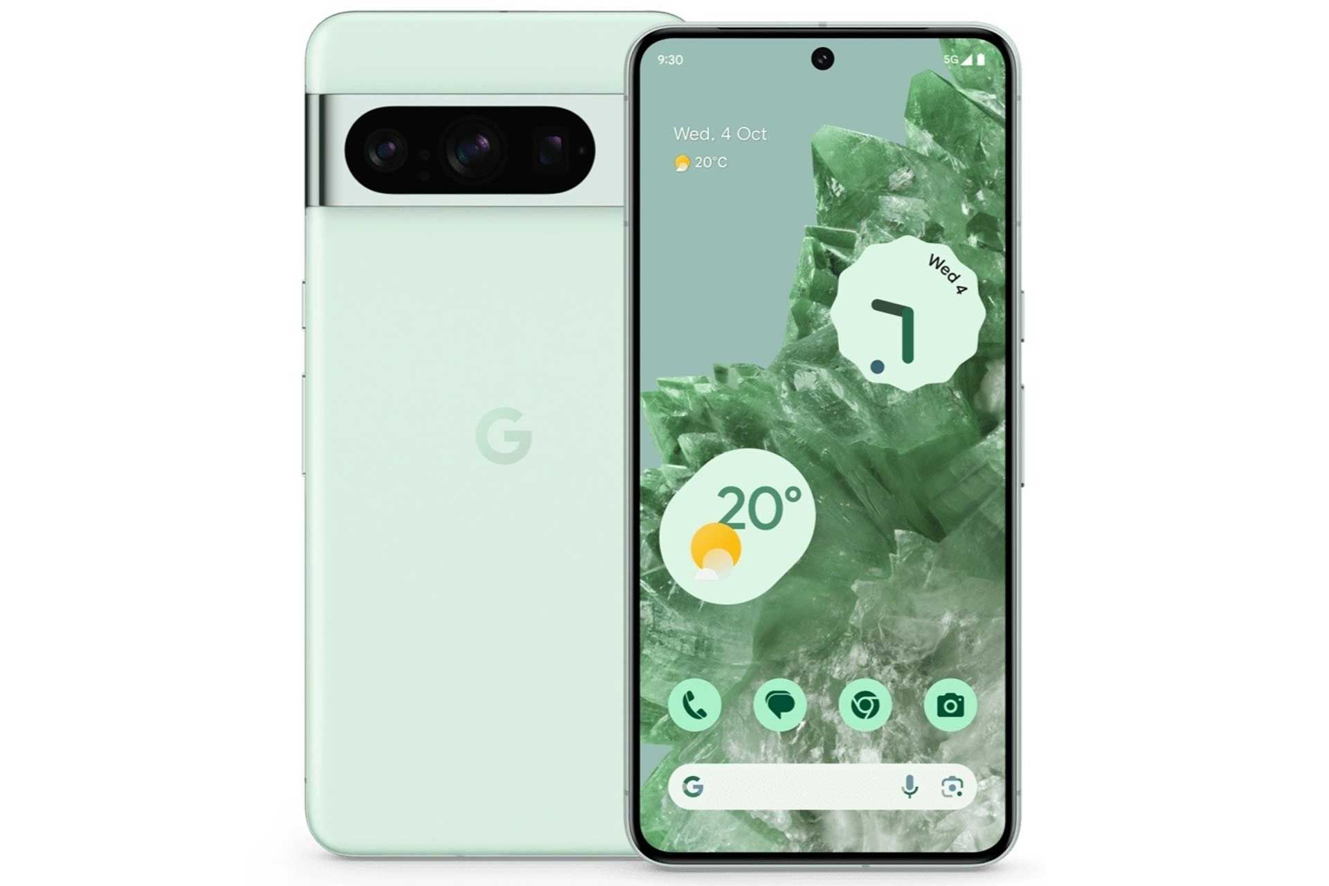 گوشی پیکسل ۸ پرو گوگل به رنگ سبز نعنایی